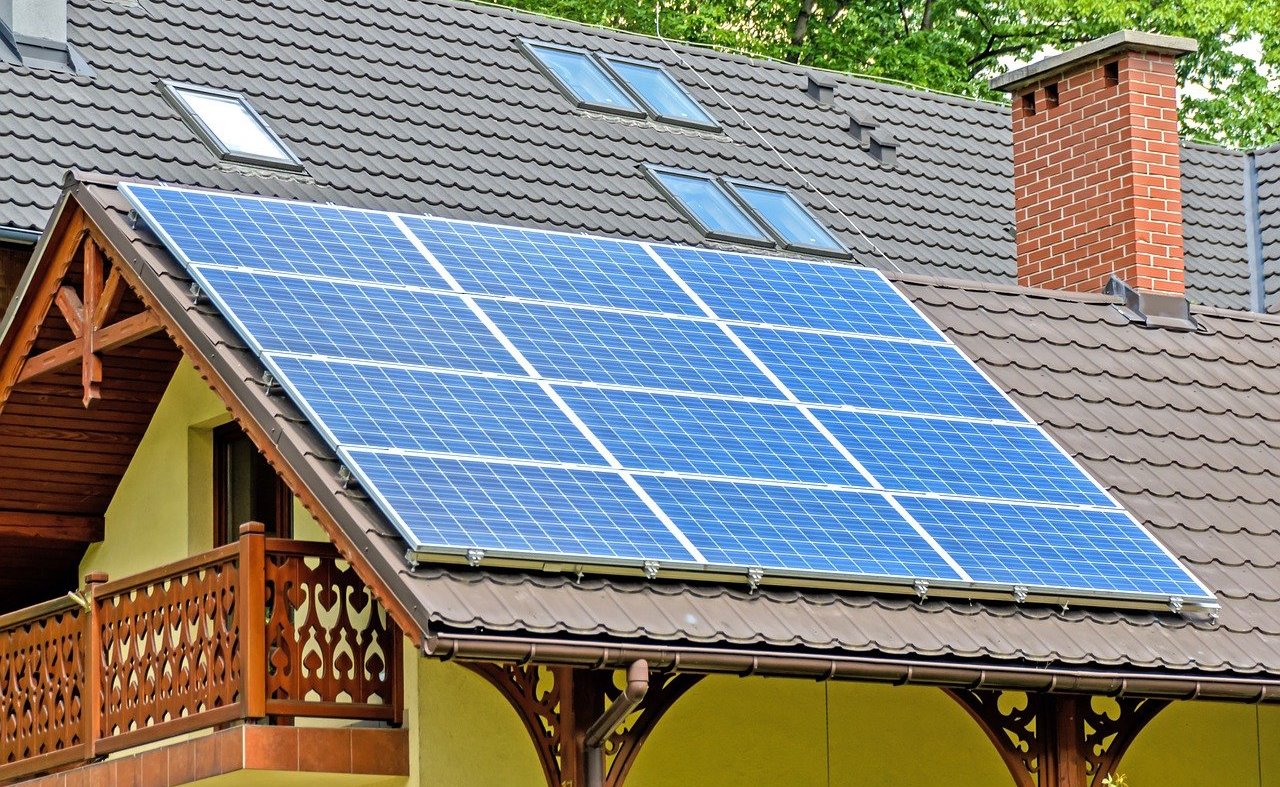 house showing solar panels